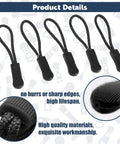 20 Piece Zipper Pull Replacement Kit For Jackets Luggage And Backpacks Black Zipper Pull Tabs For Repair Quick Fix On Broken Zippers