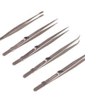 Five Piece Precision Tweezers Set Pro Grade Anti Static Stainless Steel ESD Safe Tweezers For Electronics Jewelry Making Medical Lab