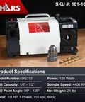 Top Shelf Drill Bit Sharpener That Revives Muted Edges Quick With Locked Angle Jigs And Pro Spec ER Collet Holds on workshop table.