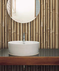 Brown Bamboo Peel And Stick Wallpaper Roll For Easy Removable Wall Decor, Self Adhesive Repositionable Covering With No Paste