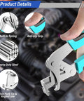 Close-up of Straight Up Pro Grade Car Clip Pliers with built-in spring and anti-slip grip, showcasing stainless steel design.