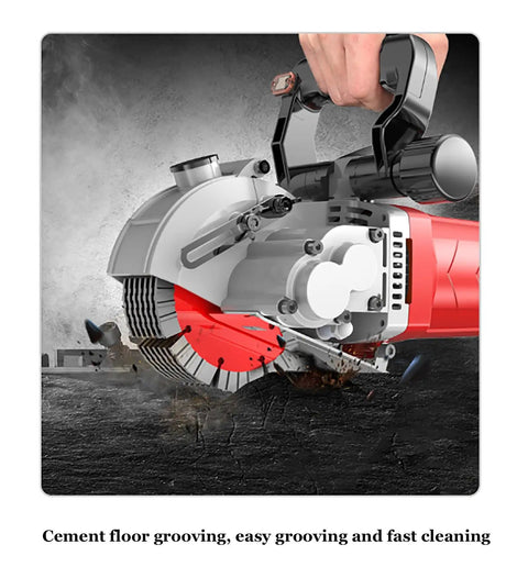 Heavy Duty Powerhouse Electric Wall Cutting Saw With Laser Aiming 5500W Concrete Chaser 6500RPM close-up of blade cutting cement