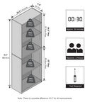 5 Tier Closet Organizer With Adjustable Shelves In Rich Espresso, Tall Bedroom Storage Rack dimensions and weight limits diagram.