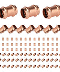 Pack Of 100 1 Inch Copper Press Couplings Press To Connect Pipe Fittings With LBP Design That Signals Unpressed Joints And Sturdy Copper Build