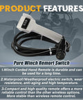 ATVMaster Winch Remote Handle Switch Controller Compatible With Polaris RZR Ranger XP 500 900 1000 2013-2022 Titan EPS durable corded switch with buttons.