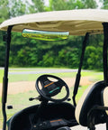 Golf cart interior with 16.5 Inch Golf Cart Rear View Mirror With No Fuss 150 Degree Curved Design For EZGO Yamaha Club Car