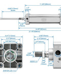 Workhorse Pneumatic Air Cylinder 100 mm Bore 175 mm Stroke Double Acting Single Rod M20 By One Point Five Threaded Rod