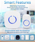 Long Range Wireless Doorbell Kit With 52 Chimes And 1000 Foot Range, Waterproof Doorbell System With LED features memory function