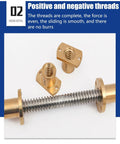 High Precision Ball Screw Kit For 3D Printers In 304 Stainless Steel With T8 T10 T12 Lead Screw And T Shaped Nut close-up