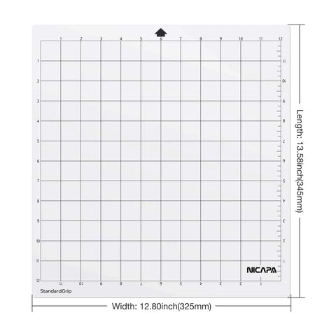 Nicapa StandardGrip cutting mat for Silhouette Cameo, 12x12 inch, white grid, 3-pack
