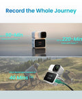 Wearable 4K Action Camera With Cap Mount, Ultra Lightweight 54g, runtime up to 220 minutes, charging with dock, cycling scenario.
