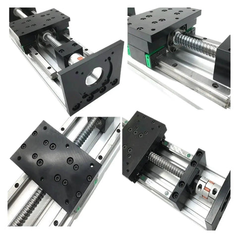 Built Like Iron Ball Screw Nut Mounting On Dual Linear Guides showing CNC components with zero play and strong chassis for precision motion.