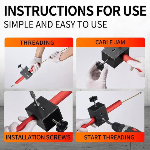 Instructions for use of Garosa Electric Wire Threader Kit With Drill Adapter for easy cable threading.