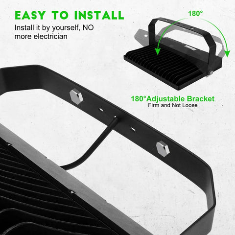 Led Stadium Flood Light Outdoor 36000 Lumen 1500W Equivalent Ultra Bright 5000K Daylight IP65 Waterproof Arena Lighting bracket