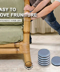Heavy Duty Ptfe Teflon Furniture Sliders One Inch Thick Glides featuring easy peel and stick mount under sofa leg.