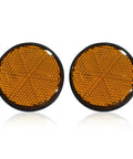 Two Pack 2 Inch Round Motorcycle Reflectors With M6 Screw Mount All Weather Ride Ready Waterproof Plastic For Rear Safety Visibility