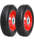 6 Inch By 1.5 Inch Flat Free Solid Rubber Tire And Wheel Assemblies Pack Of 2 Beefy Built Hand Truck Wheel Replacement