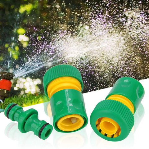 Quick Release Garden Hose Repair Kit With Durable Brass Connectors And Heavy Duty 3 Piece Set For Easy Home And Gardening Hoses Fix Job, green plastic hose fittings