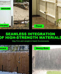 Heavy Duty Fence Post Repair Kit For 4x4 And 6x6 Wood Posts Quick Fix No Fuss With Steel Anchor And Stakes Thickened 11 Gauge shown in various weather conditions including hurricane, flood, blizzard, and heavy rain.