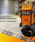 Industrial Grade High Pressure Polyurethane Foam Spray Machine With No Sweat Dual Pressure Gauges And Rapid 6.5KW Heating System For Wall Roof Insulation And Cold Storage Tank Foaming 110V with hoses and air compressor connection.