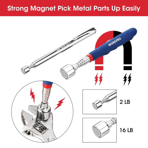 Two magnetic pick up tools in a Four Piece Telescoping Magnetic Pick Up Tool Kit With Flexible Grabber A Real Workhorse For Reaching Under Cars