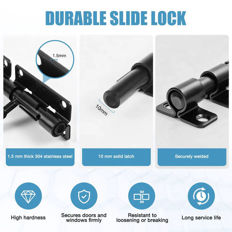 Rock Solid 4 Inch Barrel Bolt Latch Kit With Heavy Duty Slide Door Lock Hardware And Included Mounting Screws For Secure Gate Fence Shed Setup Tough As Nails Dead Simple Install
