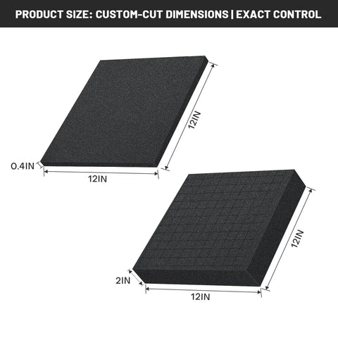 Dual Thickness Foam Insert Kit With Pick And Pluck Layers For Tool Drawers And Game Cases 4 Piece Set Including Two 12x12x2 Inches Sheets And Two 12x12x0.4 Inches Sheets For Customizable Protective Organizers, 12x12 foam sheets