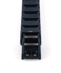 Front view of Drag Chain Cable Carrier 15x20mm Internal Size 1m Length Plastic Semi Enclosed Wire Guide in black