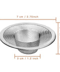 2Pcs Heavy Duty Stainless Steel Slop Basket Filter Trap Set 2.75 Inch Top 1 Inch Mesh Sink Strainer Hair Catcher