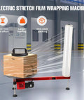 Semi Automatic Electric Stretch Film Dispenser for Pallet Wrapping with heavy-duty build, shown wrapping a pallet with film