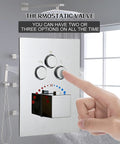 Hand adjusting Three Function Brass Shower Diverter With Thermostatic Valve And Pressure Balanced Mixer With Trim In Polished Chrome