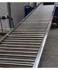 Galvanized Steel Roller Conveyor System For Unpowered Freight Handling With Extra Unloading Pulley And Slides, 40x500 Cm Flow Rack for loading truck
