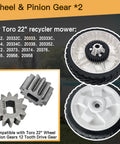 2-Set Beefed-Up 8 Inch Wheel Plastic Gear Assembly With Pinion Gear Kit 115-4695 display for Toro Recycler Mower