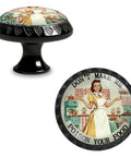 Funny Don't Make Me Poison Your Food Sign Cabinet Knobs 4 Pack Acrylic Round Drawer Pulls vintage kitchen graphic