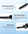 Heavy Duty Electric Mini Belt Sander With Knockout Rubber Grip And Variable Speed for smooth sanding with metal bearing roller.