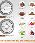 Electric Coffee And Spice Grinder With Dual Stainless Steel Blades And Removable Bowls Pulse Control And Clear Double Lid