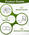 M10 Split Lock Washers Kit, 304 Stainless Steel Spring Lock Washers 30 Pack, Rust Resistant For Screws And Bolts, Automotive Machinery DIY Projects, Keeps Fasteners Tight, Silver Finish, 304 stainless steel split lock washers shown in detail
