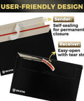 7 By 4.35 Inch Black Card Mailers for Trading Cards with self-adhesive strip and easy-open tear edge
