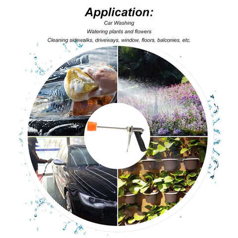 Beefy Zinc Alloy Sprayer Wand With Long Rod High Pressure Water Spray for car wash and garden irrigation applications.