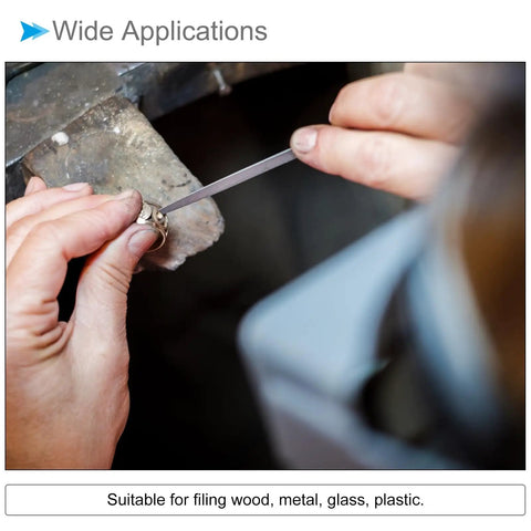Close-up of hands using a file on a metal piece, highlighting heavy duty pneumatic air metal file set for smoothing steel.