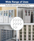Heavy Duty Steel Shelf Clips For Cabinets And Bookshelves Adjustable Brackets To Secure Shelves Firmly shown with cabinets