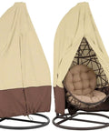 Durable Patio Egg Chair Cover With Zipper Fits Most Hanging Egg Swing Chairs 75 Inch High By 45 Inch Deep Waterproof Weather Resistant Beige
