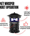 Product image of an Outdoor Mosquito Trap For One Acre that kills mosquitoes, flies, gnats, and wasps with UV light and whisper quiet fan.