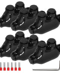 Two Port Inline Splice Connector Kit For Two To Fourteen AWG Aluminum To Copper Wire, Insulated Inline Splice Connectors, Heavy Duty Wire Splices For Car Boat RV Wiring, Includes Five Thirty-Second Inch Slotted Allen Hex, Six Pack, six black splices and hex key