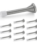 Ravinte satin-nickel spring door stops with rubber bumpers; 12-pack for bottom-of-door installation