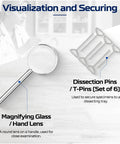 Dissection Kit Set With 46 Or 33 Piece German Stainless Steel Instruments For College Medical Veterinary And Middle And High School Labs magnifying glass and T-pins