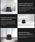 FHL-LD19 Plus 2D Lidar Sensor with 25 Meter Range and 360 Degree Scan shown in anti-glare feature and compact size