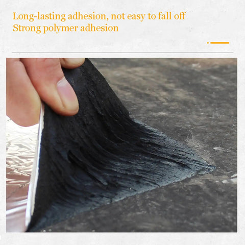 Heavy Duty Self Adhesive Ice And Water Shield Roof Underlayment Halts Leaks Quick Handles Rough Weather Swings Built Tough For Sheds Windows And Driveways Ready To Go, showcasing strong polymer adhesion.