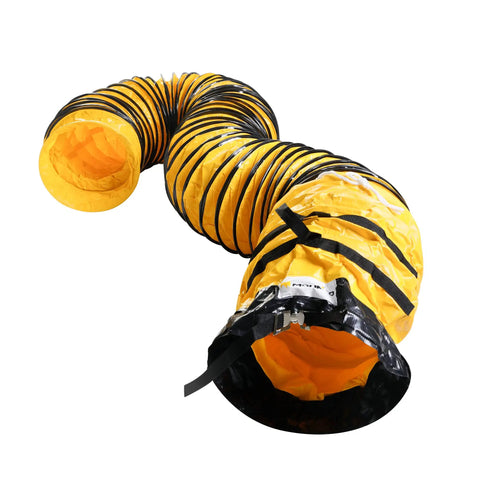 25 Ft PVC Flexible Ducting For Exhaust Fans 8 Inch Ultra Flexible Flame Retardant Vent Hose With Carbon Wire Spring Uncoiled