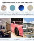 Examples of 5L Paint Pressure Pot Kit With Regulator, Gauge, 3mm Spray Gun uses for decoration, car, and exterior wall spraying